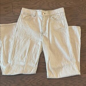 Zara Green and Whits Striped Jeans Size 6